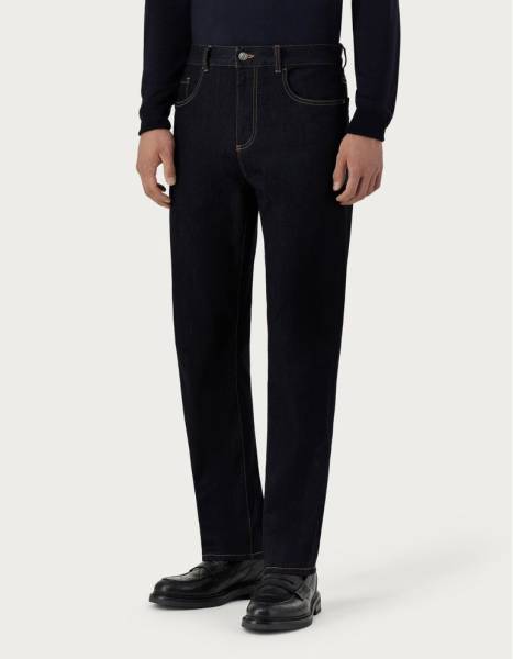 Canali Five-Pocket Trousers in Soft Touch Blue Denim