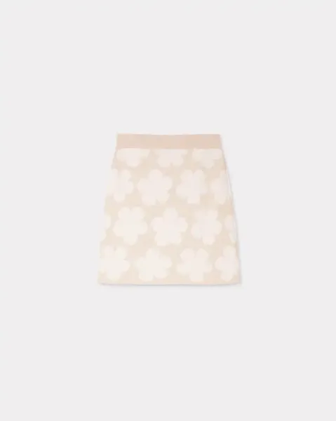 KENZO Hana Dots Mini Skirt in Wool and Cotton