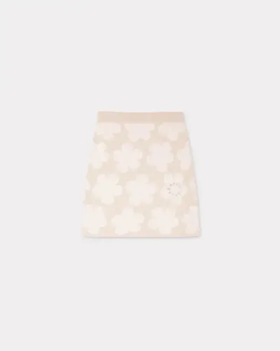 KENZO Hana Dots Mini Skirt in Wool and Cotton