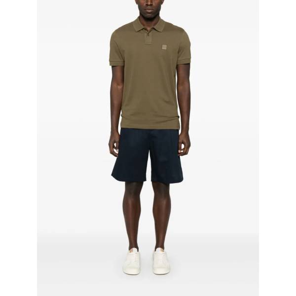 BOSS Logo-Patch Stretch-Cotton Polo Shirt