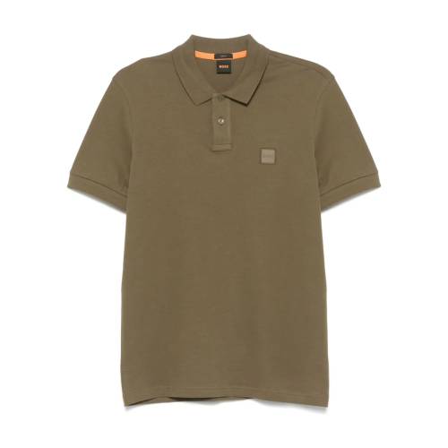 BOSS Logo-Patch Stretch-Cotton Polo Shirt
