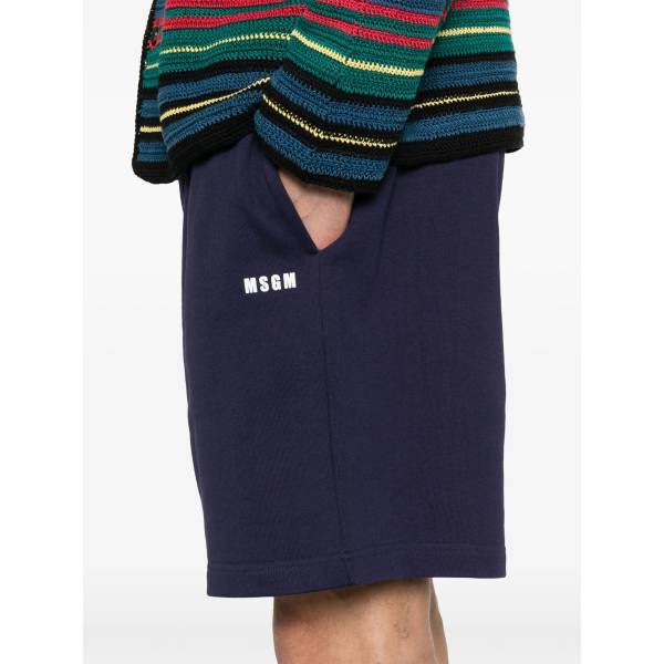 MSGM Logo-Print Shorts