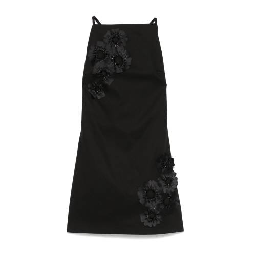 MSGM Floral-Appliqué Mini Dress